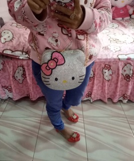 Túi Hello Kitty đính đá handmade