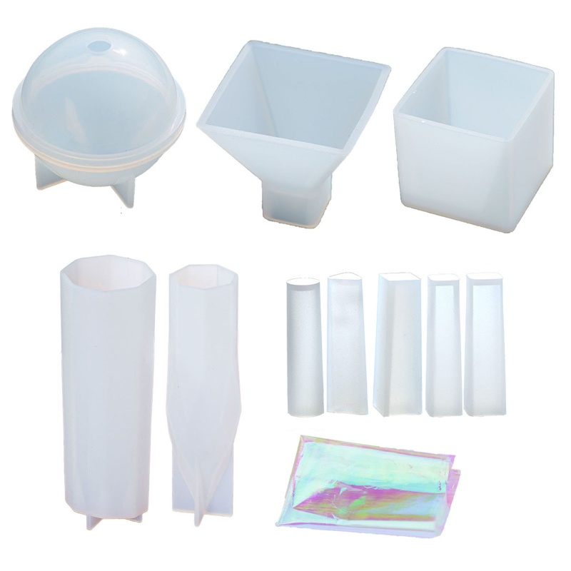 Set 10 Khuôn Nhựa Làm Trang Sức 3D Kèm 1 Tờ Giấy Nến