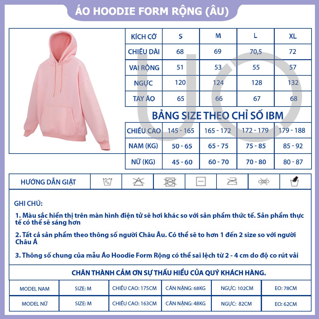 Hàng OUTLET 2 Màu HOO00 Áo Hoodie Nam Nữ Form Rộng URBAN OUTFITS In Chữ UO Thun Cotton Nỉ