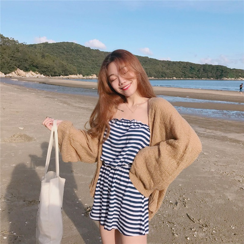 Áo Len Mỏng Áo Khoác Cardigan len cardigan dáng croptop mỏng dáng Hàn Quốc