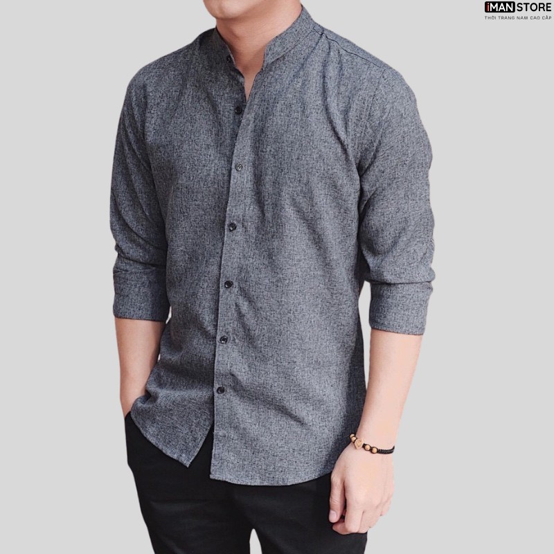 Áo Sơ Mi Nam Cổ Tàu VẢI ĐŨI, Sơ Mi Nam Hàn Quốc Dài Tay Chất Vải Đũi Cao Cấp, Thoáng Mát, Bền ĐẸP
