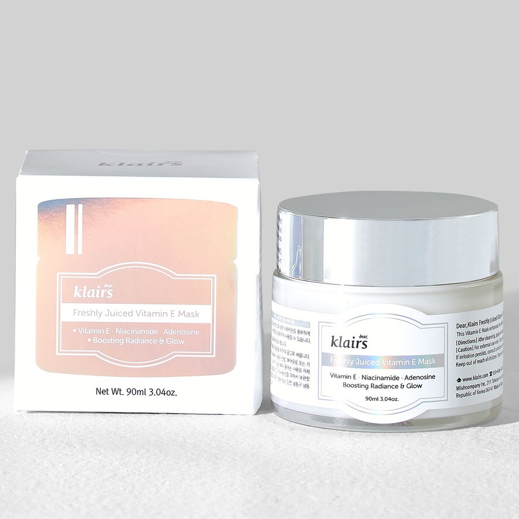 Mặt Nạ Ngủ Klairs Freshly Juiced Vitamin E Mask 90ml &amp; 15ml