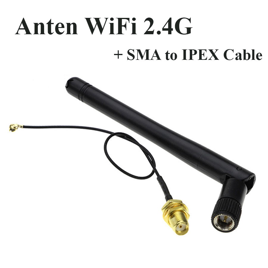 Anten WiFi 2.4Ghz kèm cáp chuyển SMA sang IPEX