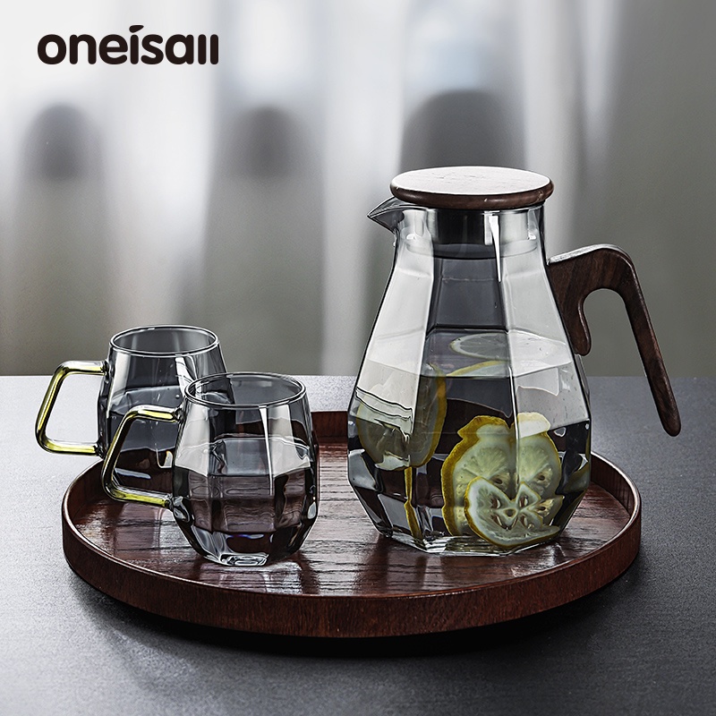Bình đựng nước ONEISALL bằng thủy tinh chịu nhiệt cao dung tích lớn 1.8L