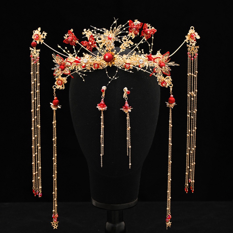 Bộ Hoa Tai Tua Rua Phong Cách Trung Hoa Cổ Điển Cho Nữ
