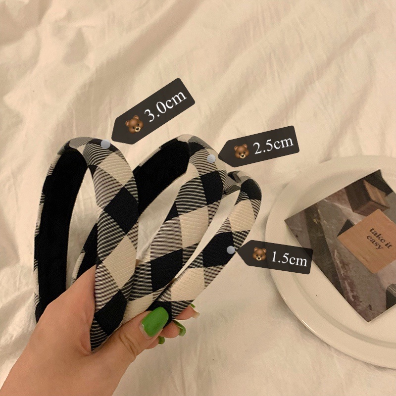 Dây buộc tóc bản rộng bằng xốp cổ điển đơn giản mới