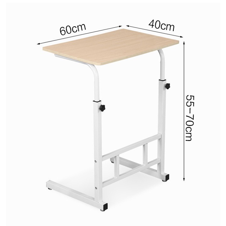 Bàn làm việc di động mini nâng hạ độ cao khung sắt tĩnh điện mặt bàn chống thấm 60x40x55-70cm