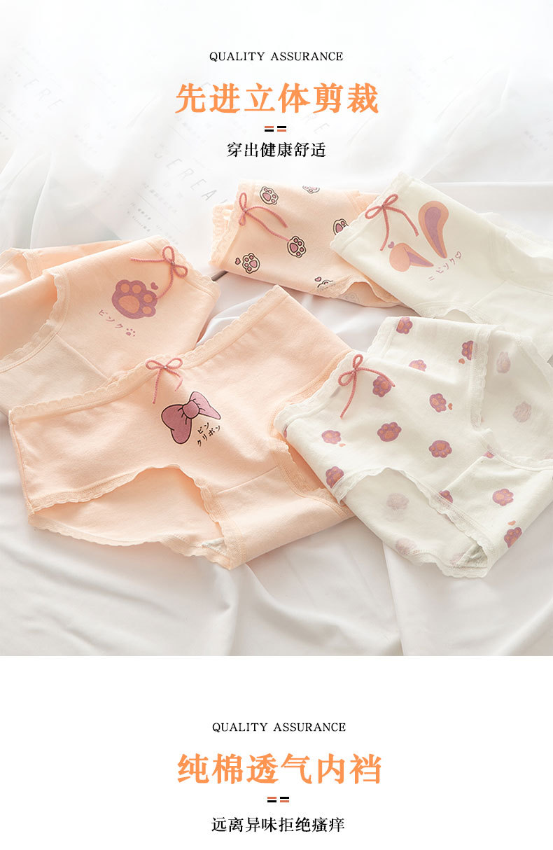 Quần Lót Cotton Họa Tiết Hoạt Hình Đính Nơ Dễ Thương Cho Bé Gái | BigBuy360 - bigbuy360.vn