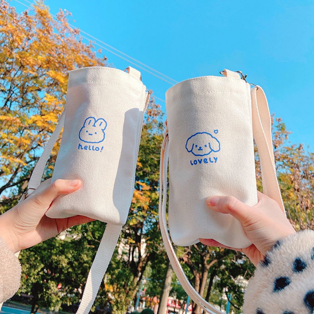 Túi đựng bình nước giữ nhiệt in họa tiết hoạt hình dễ thương cho nữ