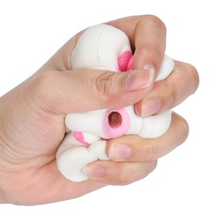 SQUISHY ĐỒ CHƠI THỎ ĐEO NƠ HỒNG