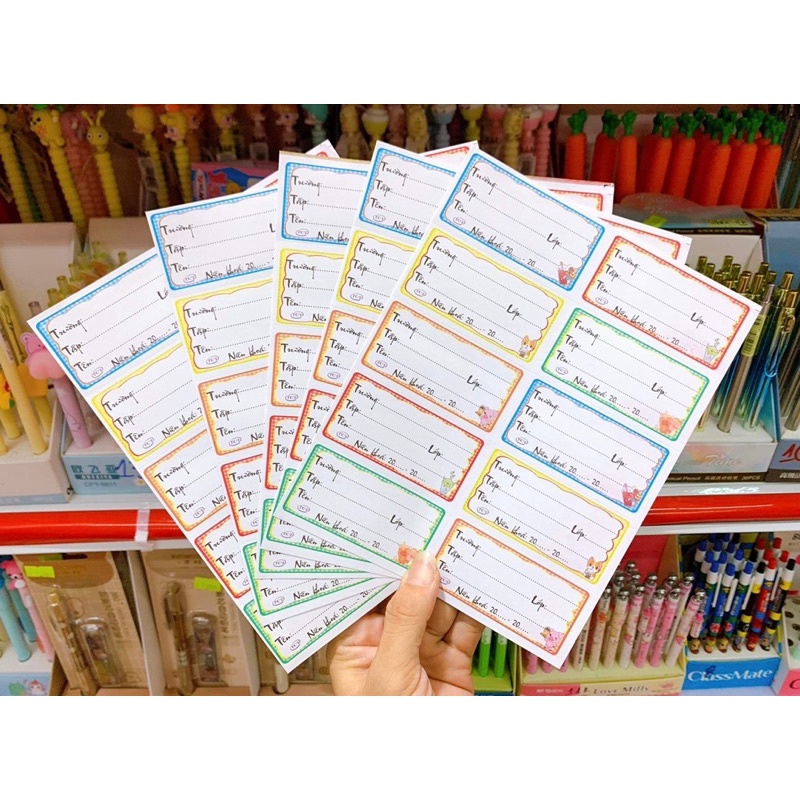 Nhãn dán tập vở nhiều hình dễ thương giá rẻ - Đại Sỉ