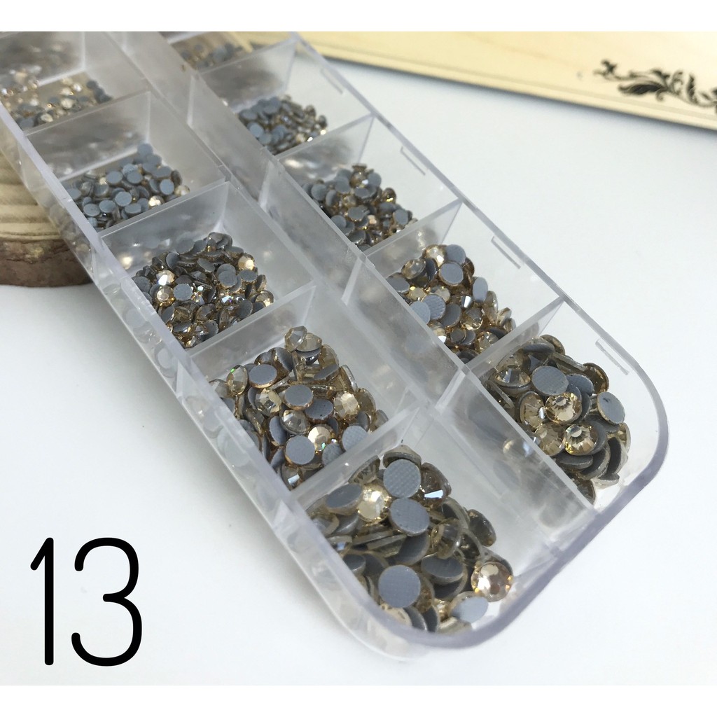 Đá Chân Keo Lưới Màu Vàng Trà Đẹp Dễ Phối Đá Sáng Không Bong Chân Đá Gắn Móng - Mã 13