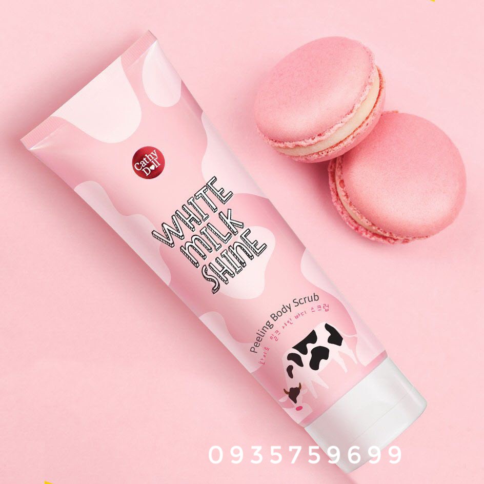 [CHÍNH HÃNG]Tẩy Tế Bào Chết Toàn Thân Trắng Da Sữa Bò Cathy Doll White Milk Shine