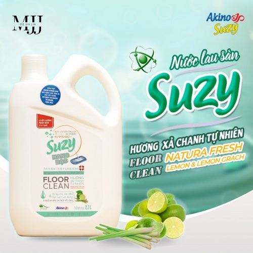 Nước lau sàn nhà SUZY 2,3L - sản phẩm hữu cơ an toàn cho bé, đuổi muỗi diệt khuẩn chất lượng Nhật Bản.