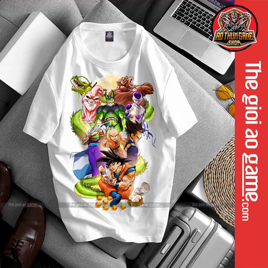Áo dragon ball Goku nam nữ Áo thun Goku dragon ball  trắng đen form rộng unisex cotton co giãn thoáng mát T06