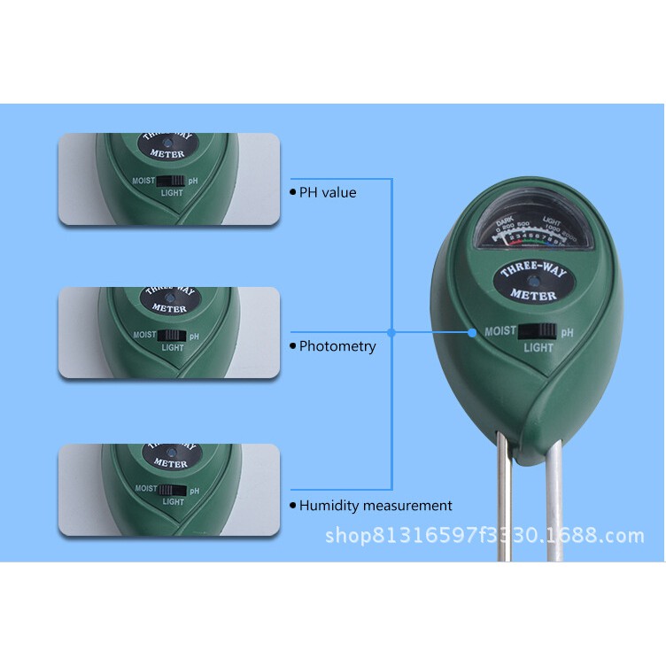 Thiết Bị Đo Độ Ph / Độ Ẩm Kỹ Thuật Số Đa Năng 3 Trong 1 Tiện Dụng
