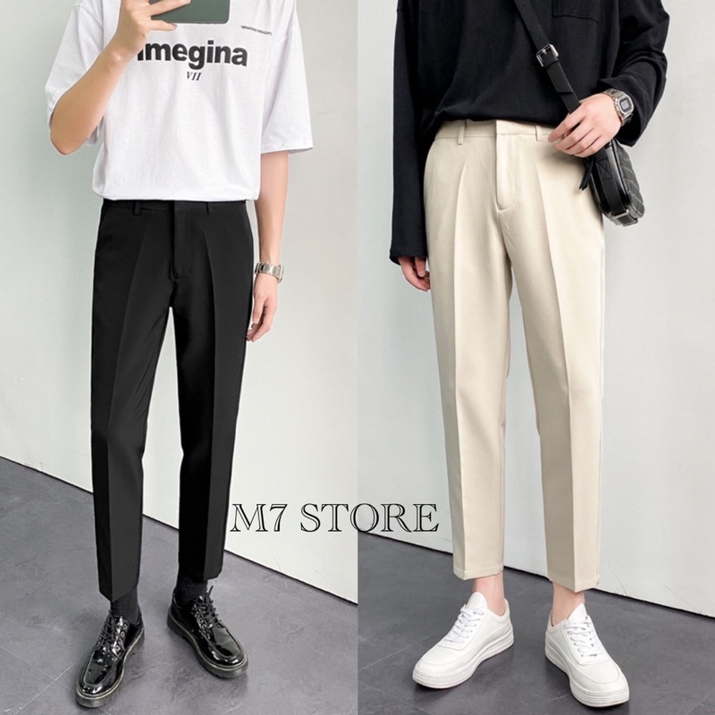 Quần baggy nam ống rộng cao cấp M7 vải lụa hàn co giãn, không nhăn không xù loại quần tây âu Premium thời trang