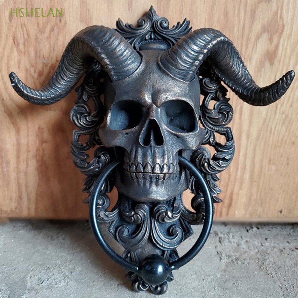 HSHELAN Home Sheephead Skull Statue Outdoor Garden Decoration For Yard Lawn Creative Crafts Porch Figurines Resin Sculpture