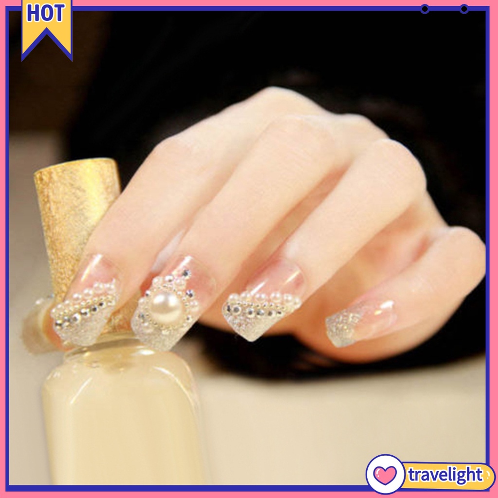 [Hàng mới về] Hộp hạt ngọc trai nhân tạo với 3 kích thước để trang trí móng tay