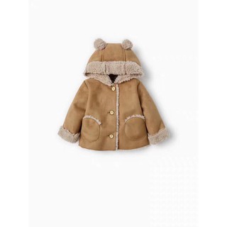 Áo khoác lót lông mũ gấu ZARA dư xịn