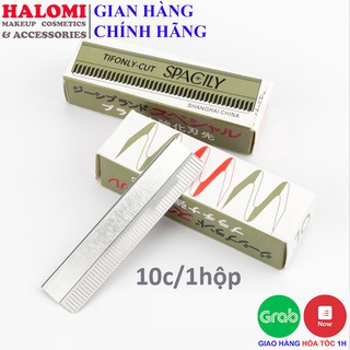 Bộ 10 lưỡi dao cạo lông mày kim loại tiện lợi HALOMI chính hãng