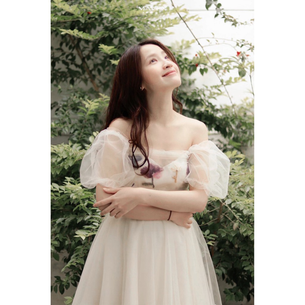 MAVEN - Váy xoè phối lưới Fly Dress