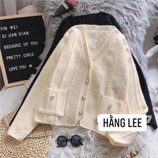 ( SẴN) ÁO KHOÁC LEN CÚC NGỌC CỔ V