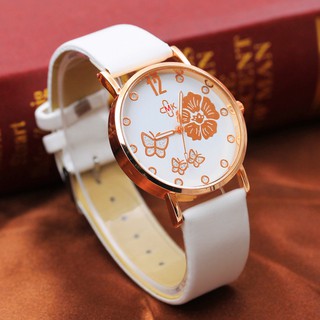 Đồng hồ analog máy quartz dây da