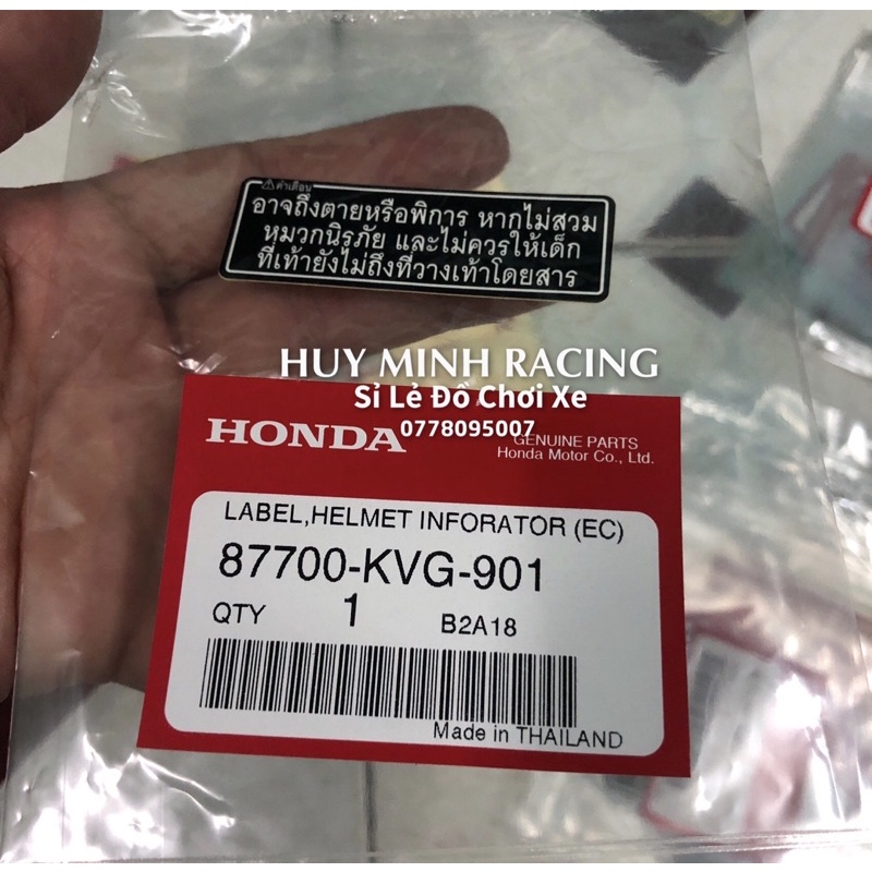 Tem Thông Số Wave125i  Hàng Thái Lan Chính Hãng Giá Tốt