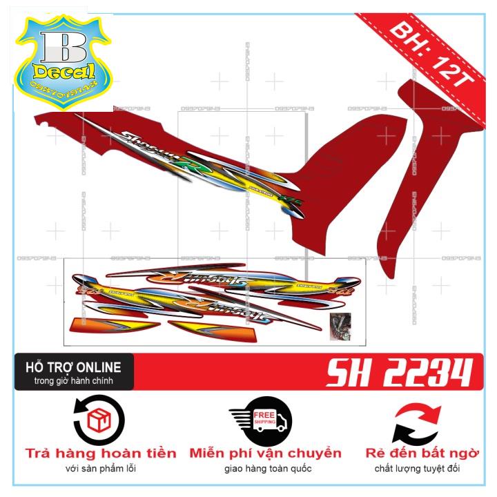 ( Quí khách vui lòng mang ra tiệm cho thợ dán ) Tem XE SHOGUN DÁN XE ĐỎ [Bi Decal]