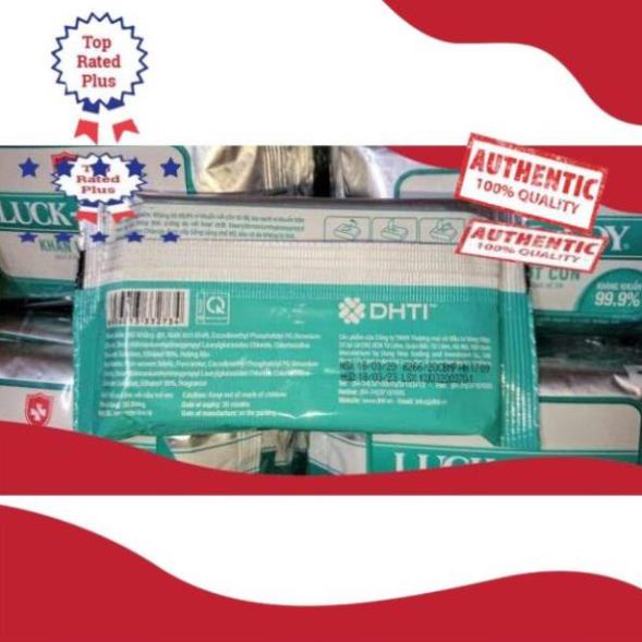 Khăn ướt cồn Luck Lady kháng khuẩn 10 tờ