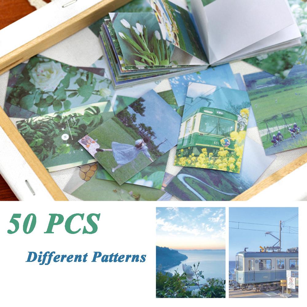 Bộ 50 Miếng Dán Hình Hoa Hướng Dương / Mặt Trăng / Bầu Trời Đầy Sao Dễ Thương Dùng Trang Trí Nhật Ký /