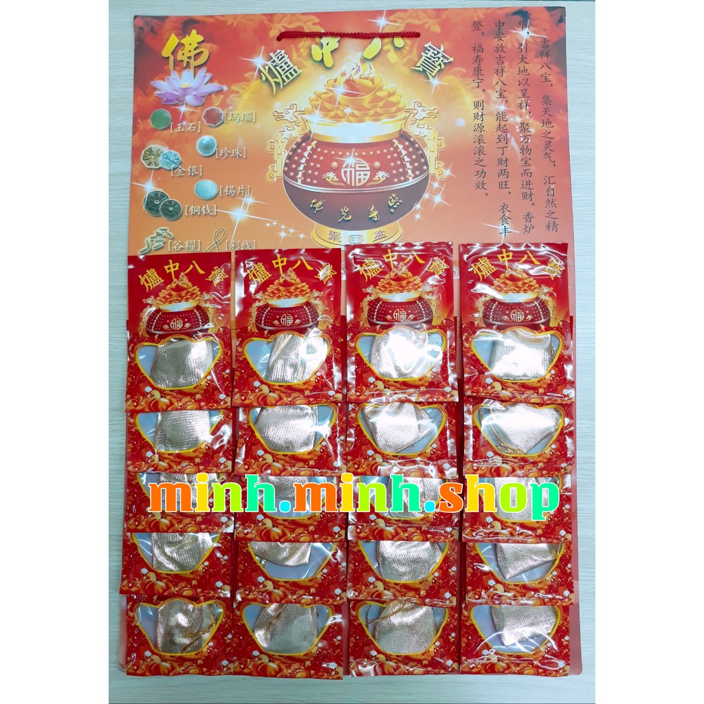 Bát bảo bỏ lư hương cho may mắn, cầu tài lộc,....