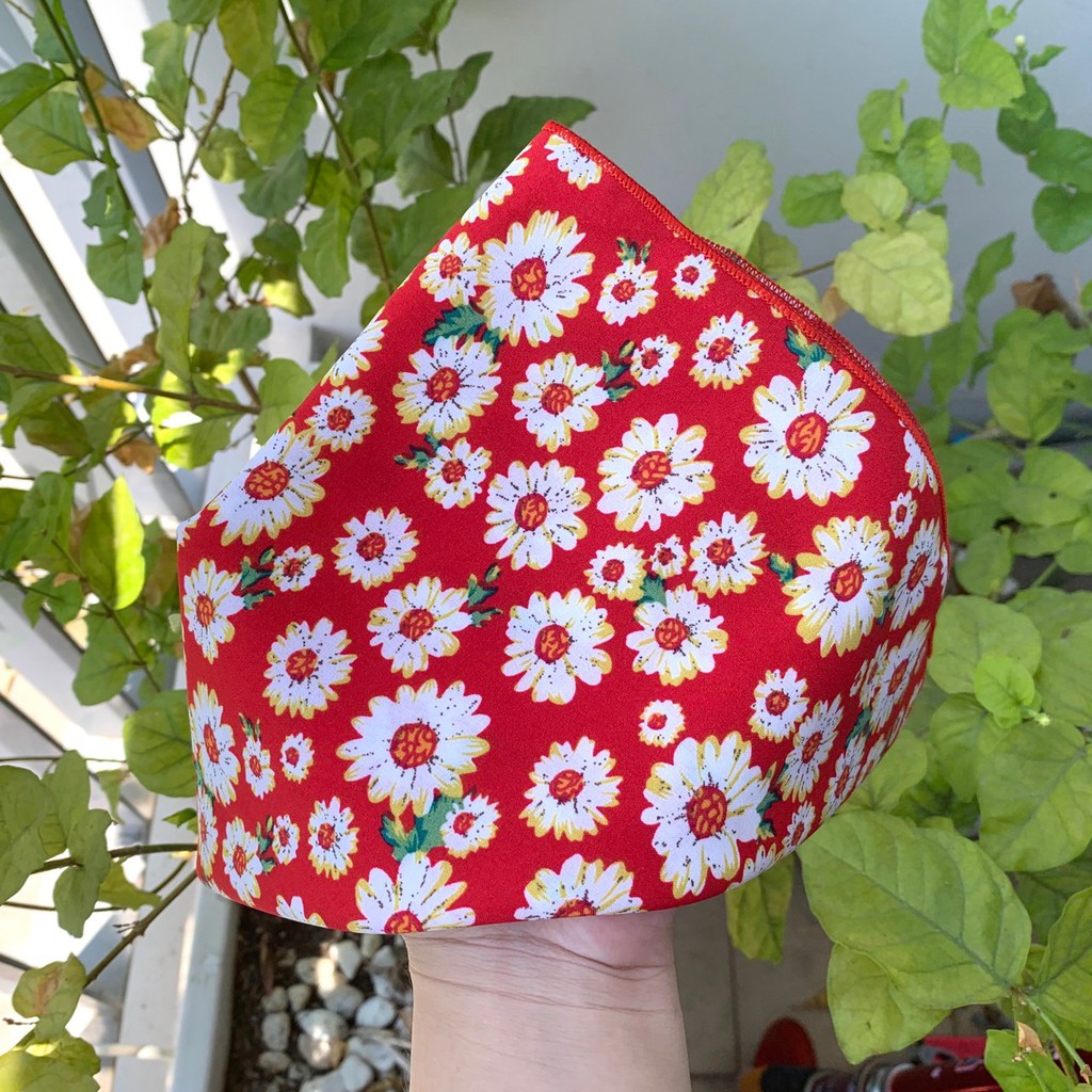 Khăn bandana lụa hoa cúc, cầu vòng ngôi sao