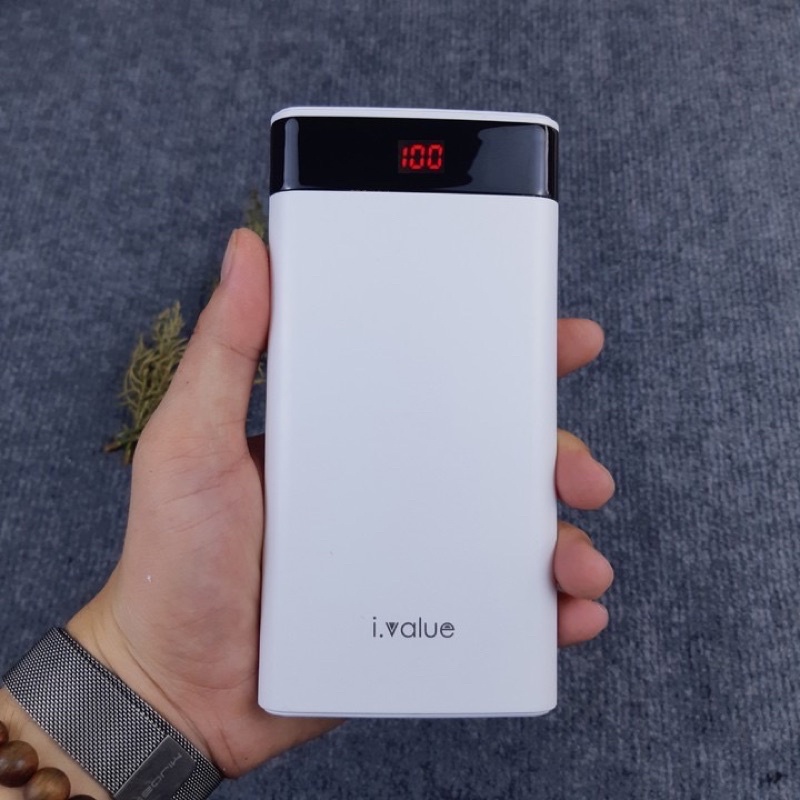 Pin sạc dự phòng Li-ion 20000mAh ivalue MTL200001 Trắng - Like New