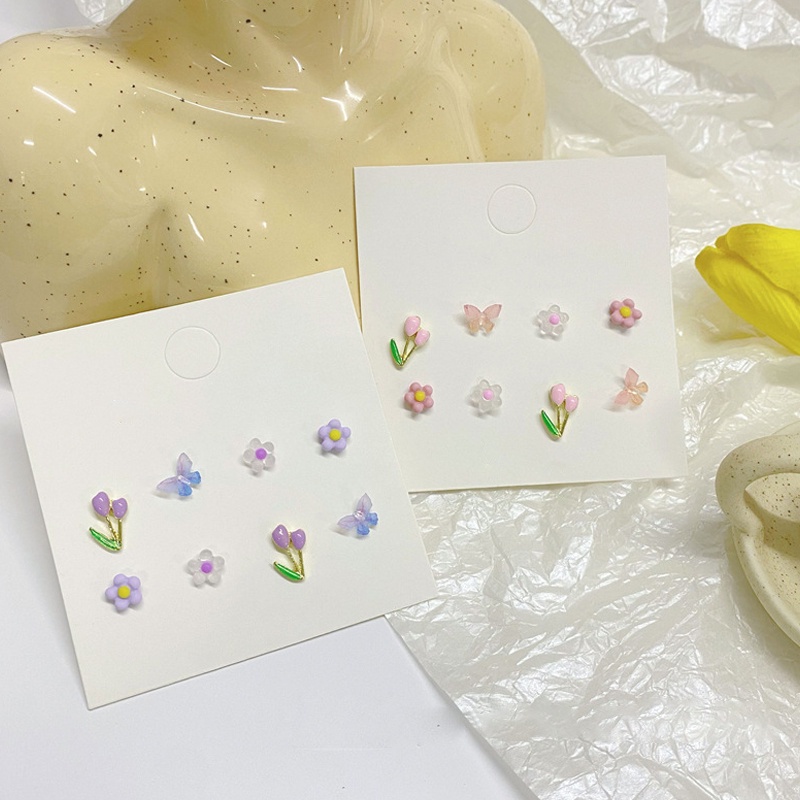 Set 8 Khuyên Tai Nhiều Màu Sắc Thời Trang Cho Nữ