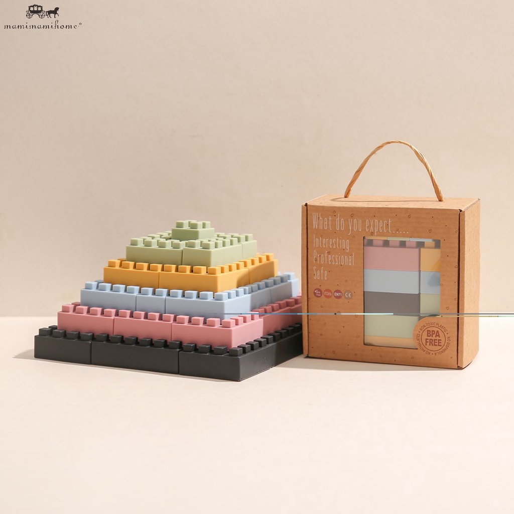 Đồ chơi khối xếp hình MAMIMAMIHOME nhiều màu sắc giáo dục phương pháp Montessori cho bé
