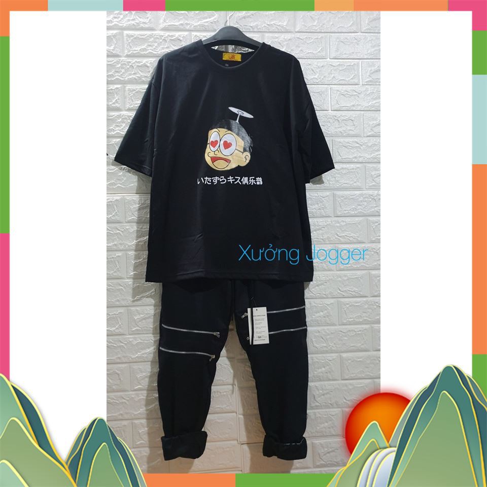 Set Quần Áo Trắng Đen Nobita Sang Chảnh
