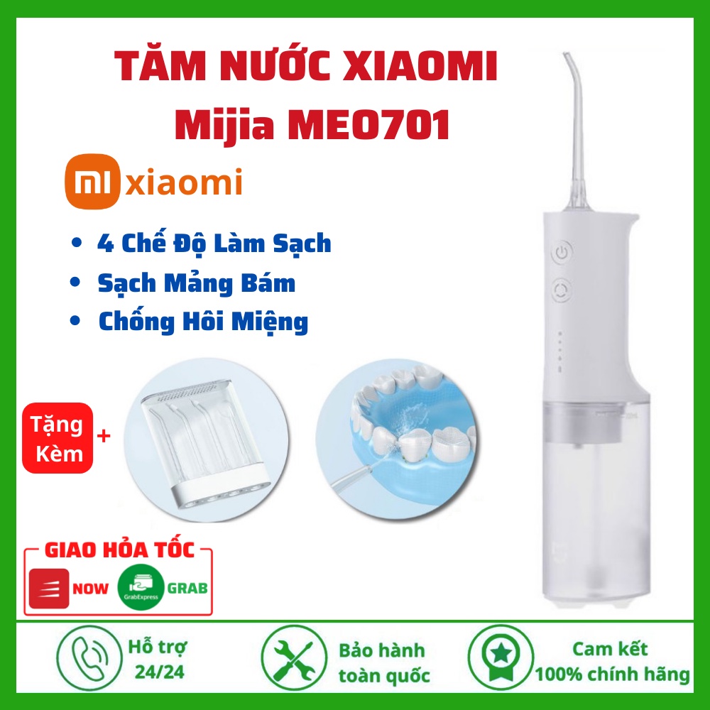 Tăm Nước Xiaomi Mijia MEO701 Kèm 4 Đầu Vòi Vệ Sinh Răng Miệng - Máy Tăm Nước - Bảo Hành 12 Tháng