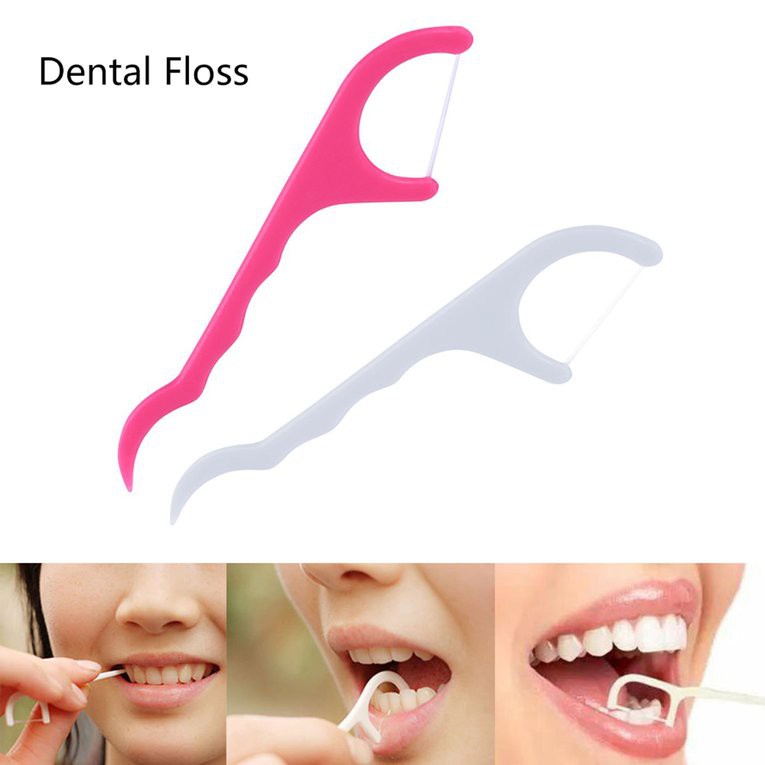 Gói 25 tăm chỉ nha khoa thiết kế 2 trong 1 chăm sóc răng miệng