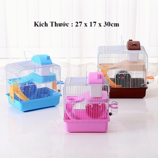 Lồng hamster đầy đủ phụ kiện kích thước 23*17*30cm sản phẩm nhựa cao cấp thép sơn tĩnh điện sử dụng được lâu dài
