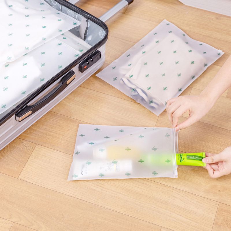Túi Đựng Mỹ Phẩm Trong Suốt Hình Cây Xương Rồng Tiện Dụng Mang Theo Du Lịch