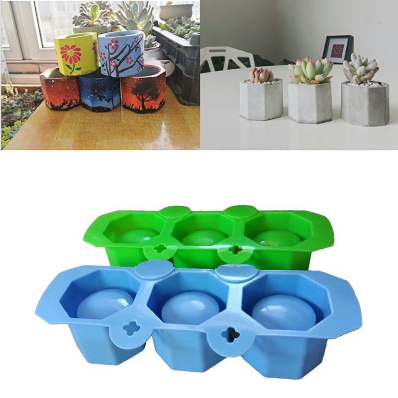 Khuôn silicon đổ bê tông đúc chậu hoa hình đa giác