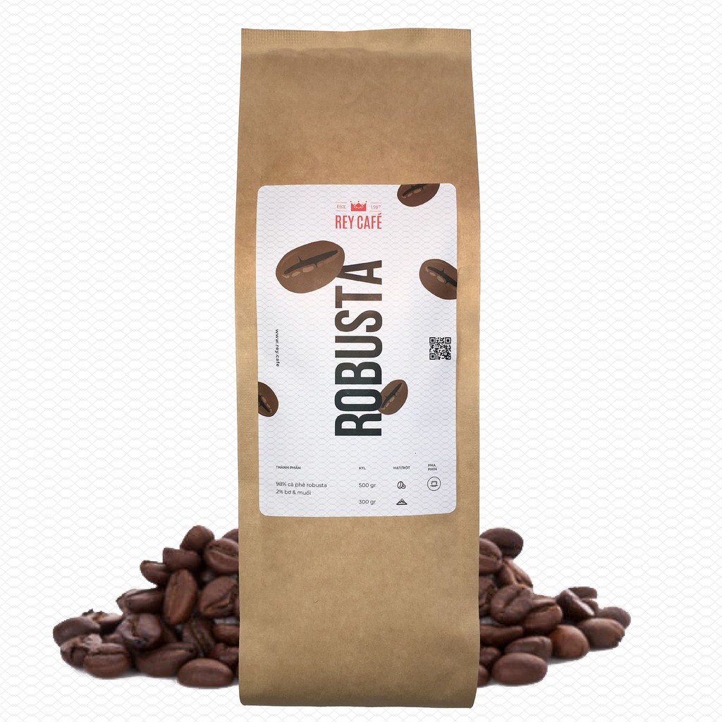 Cà phê thuần hạt Robusta nguyên chất có bơ - Thương hiệu Rey Cafe