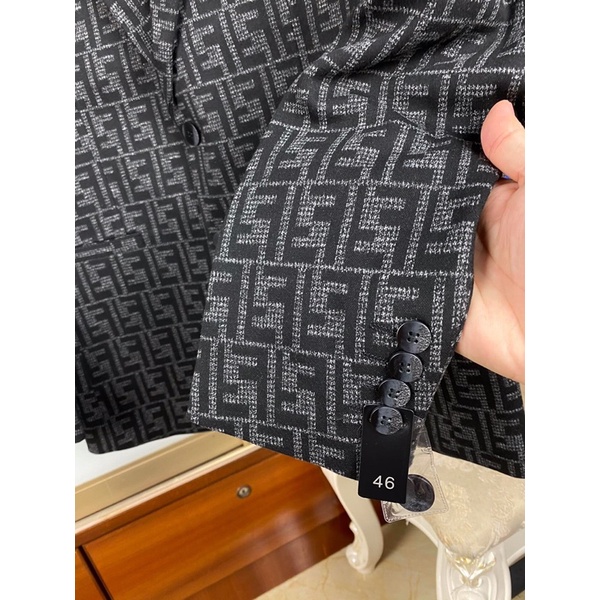 Áo khoác vest blazer nam Fendi FD họa tiết FD sang trọng lịch lãm 2021