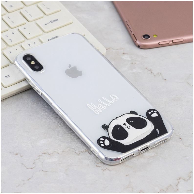 Ốp lưng điện thoại phối hình Gấu Trúc dành cho iPhone X 7 7Plus 8 8Plus 6 6Plus 6S 6sPlus 5 5S SE