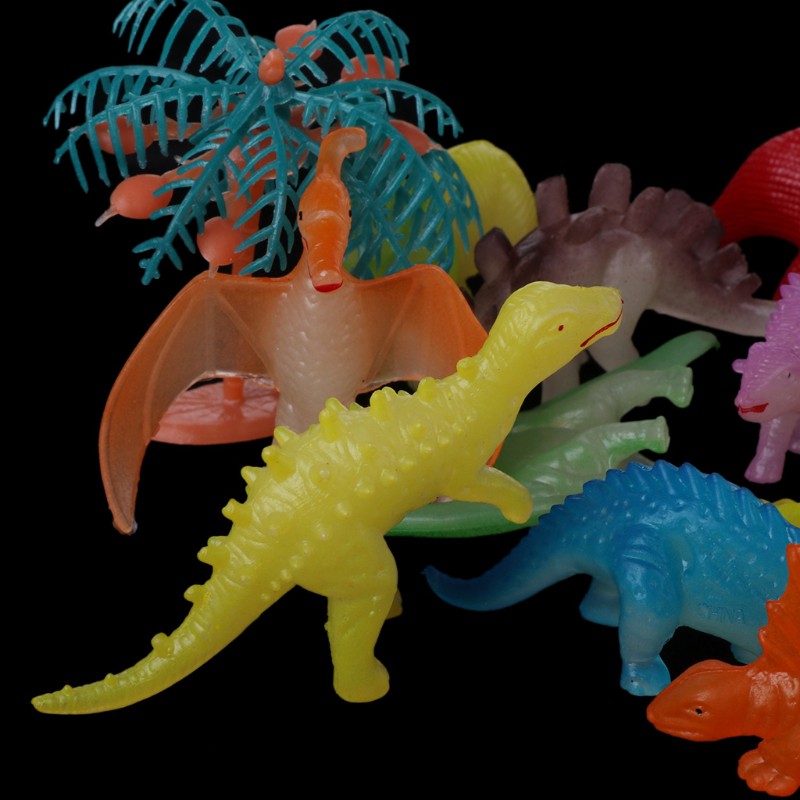 Dudu 12pcs Glow In The Dark Luminous Jurassic Dinosaur Toy Model Toys Kids Gift