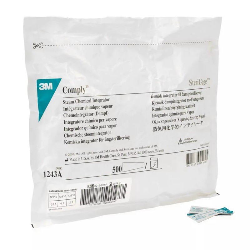 Test chỉ thị hóa học kiểm tra chất lượng tiệt khuẩn y tế 3M Comply SteriGage 1243A