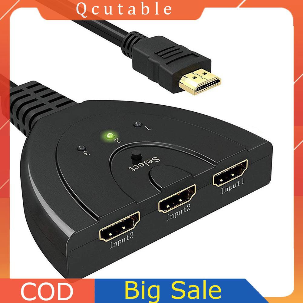 3 Port HDMI-compatible HUB Switch 1080P HD 3 in 1 out Video Audio Splitter Duplicator 