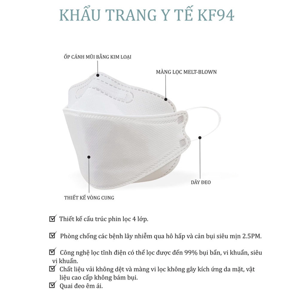 Thùng 300 Cái Khẩu Trang KF94 TIẾN HÙNG Mask Kháng Khuẩn Chống Bụi Mịn